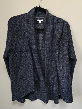 Cozy Open-Front Shawl Collar Cardigan Sweater - Dark Gray